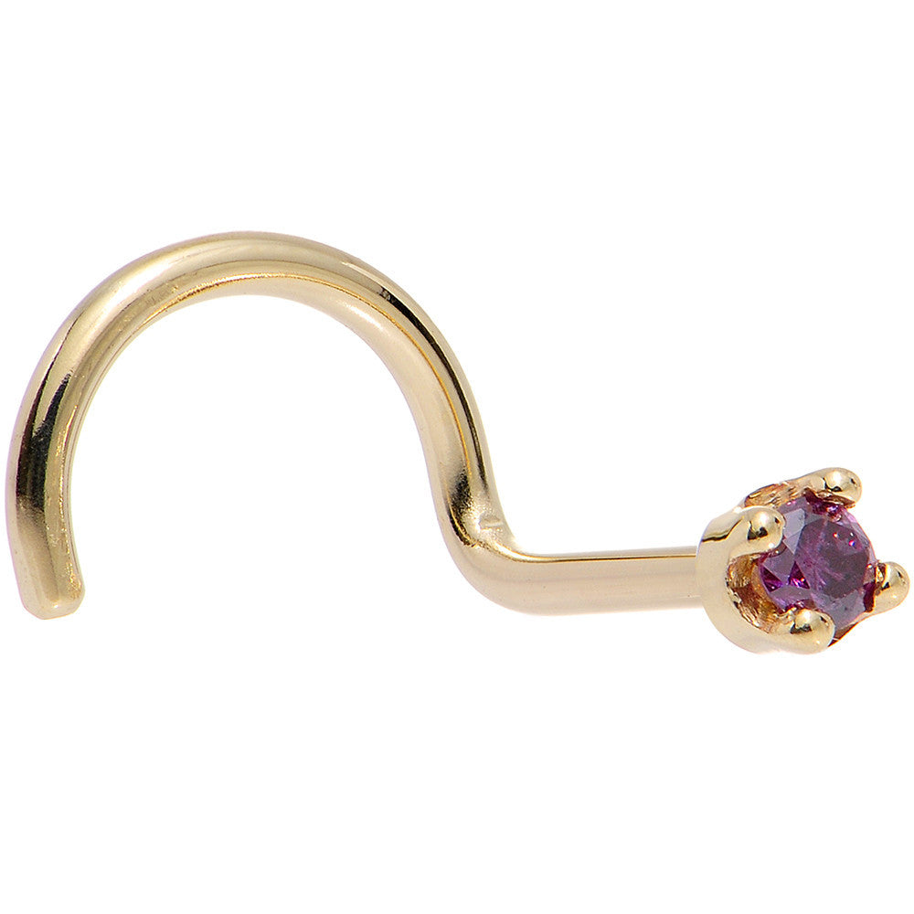 BodyCandy Solid 14K Yellow Gold 1.5mm Genuine Purple Diamond Nose Ring — packaging
