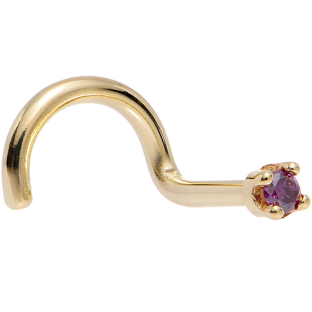 BodyCandy Solid 14K Yellow Gold 1.5mm Genuine Purple Diamond Nose Ring — lifestyle context