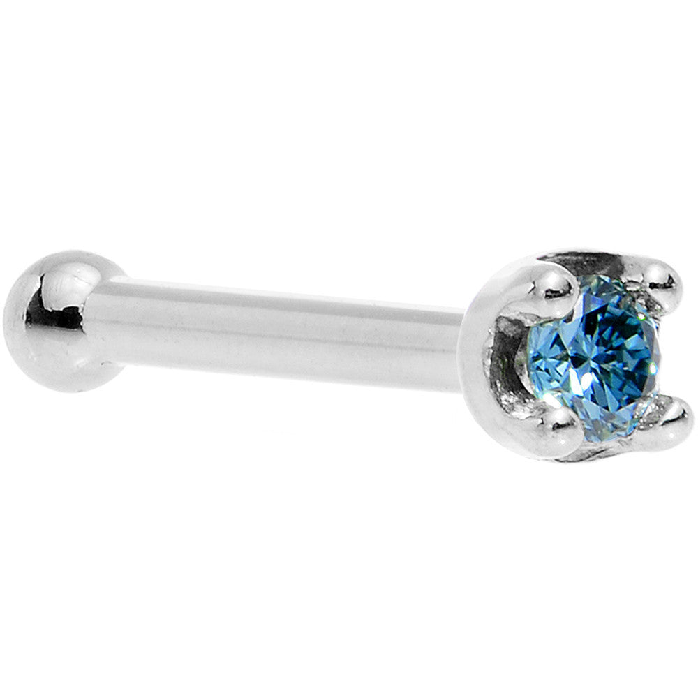 BodyCandy 14k White Gold 2mm Lab Grown Blue Diamond Nose Ring — comparison shot