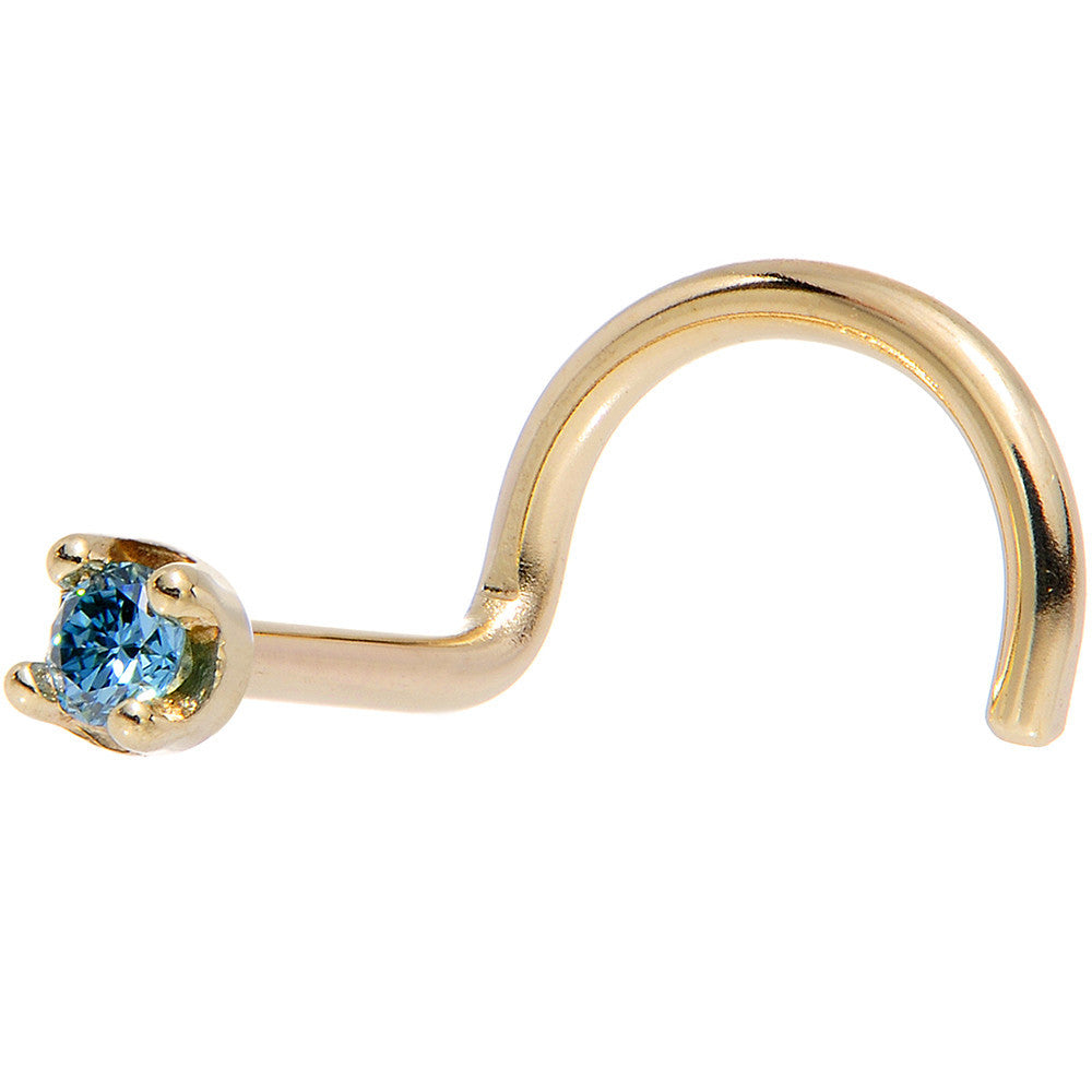 BodyCandy 14k Yellow Gold 2mm Lab Grown Blue Diamond Nose Ring — size reference
