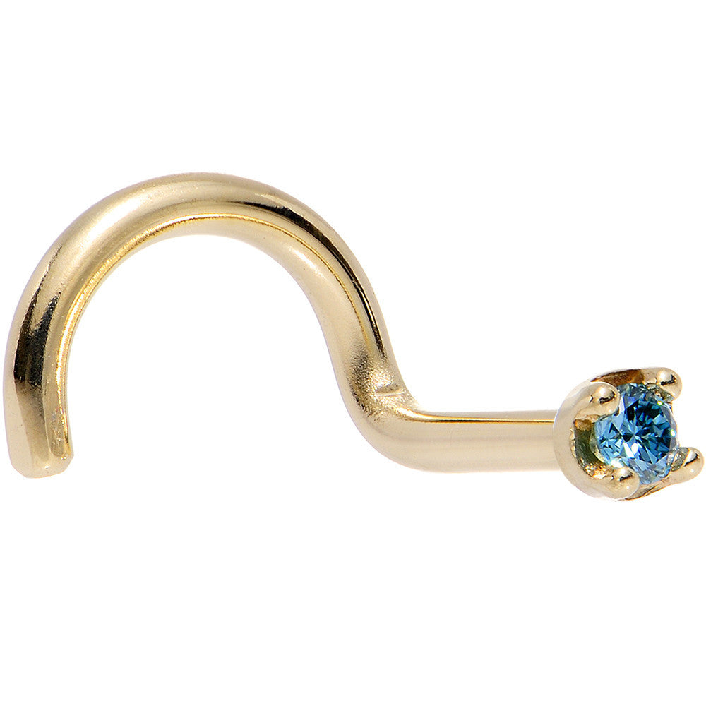 BodyCandy Solid 14K Yellow Gold 1.5mm Genuine Blue Diamond Nose Ring — lifestyle context