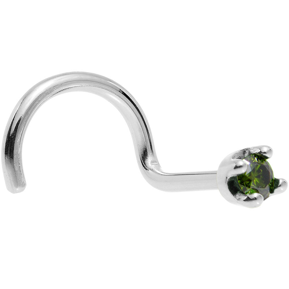 BodyCandy 14k White Gold 2mm Lab Grown Green Diamond Nose Ring — packaging