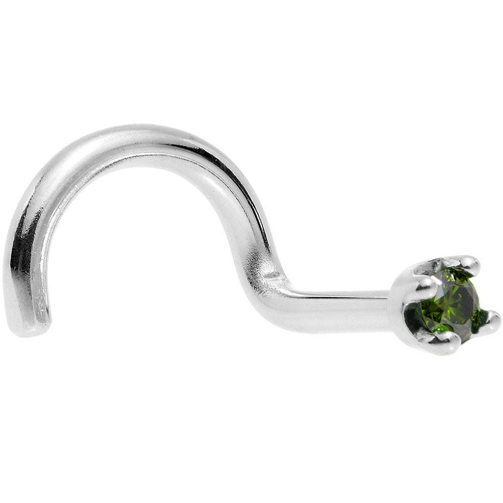 BodyCandy Solid 14K White Gold 1.5mm Genuine Green Diamond Nose Ring — lifestyle context