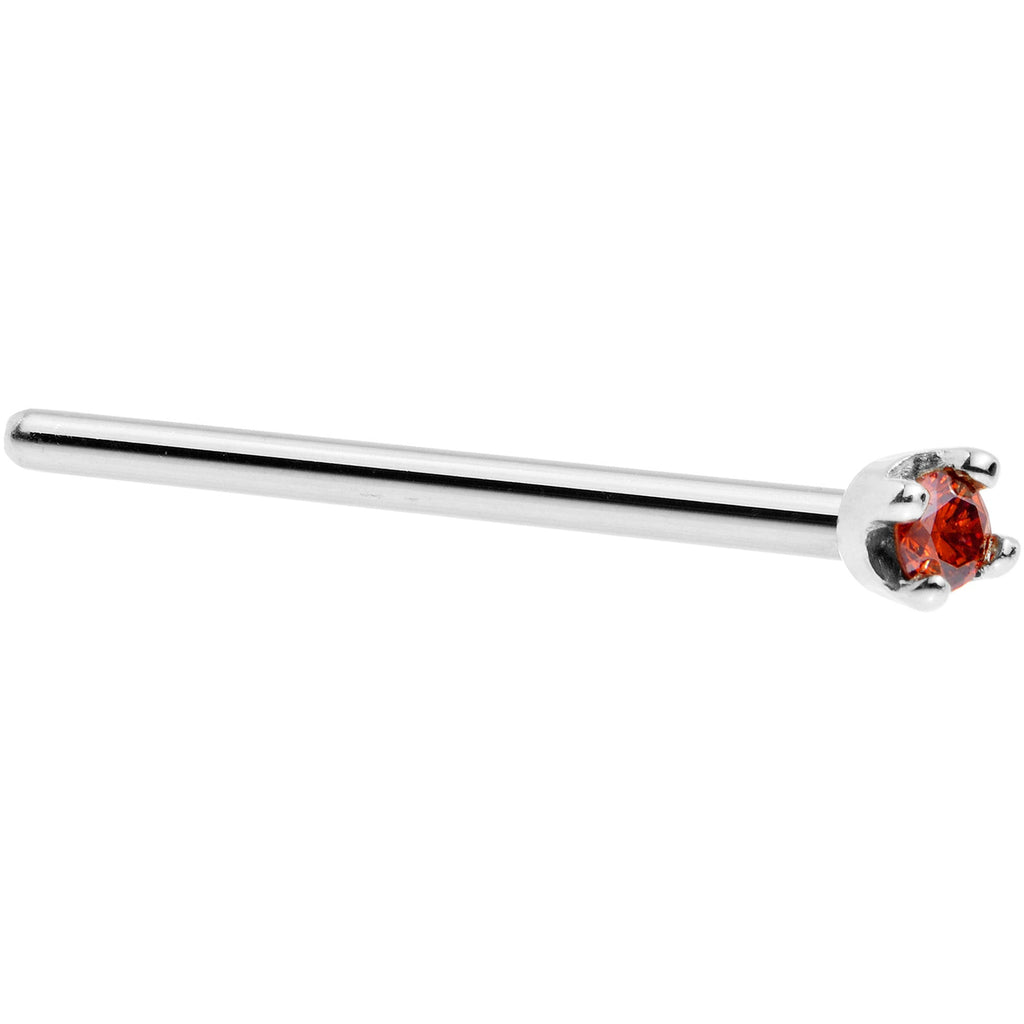 BodyCandy Solid 14K White Gold 1.5mm Genuine Red Diamond Nose Ring — in-use photo