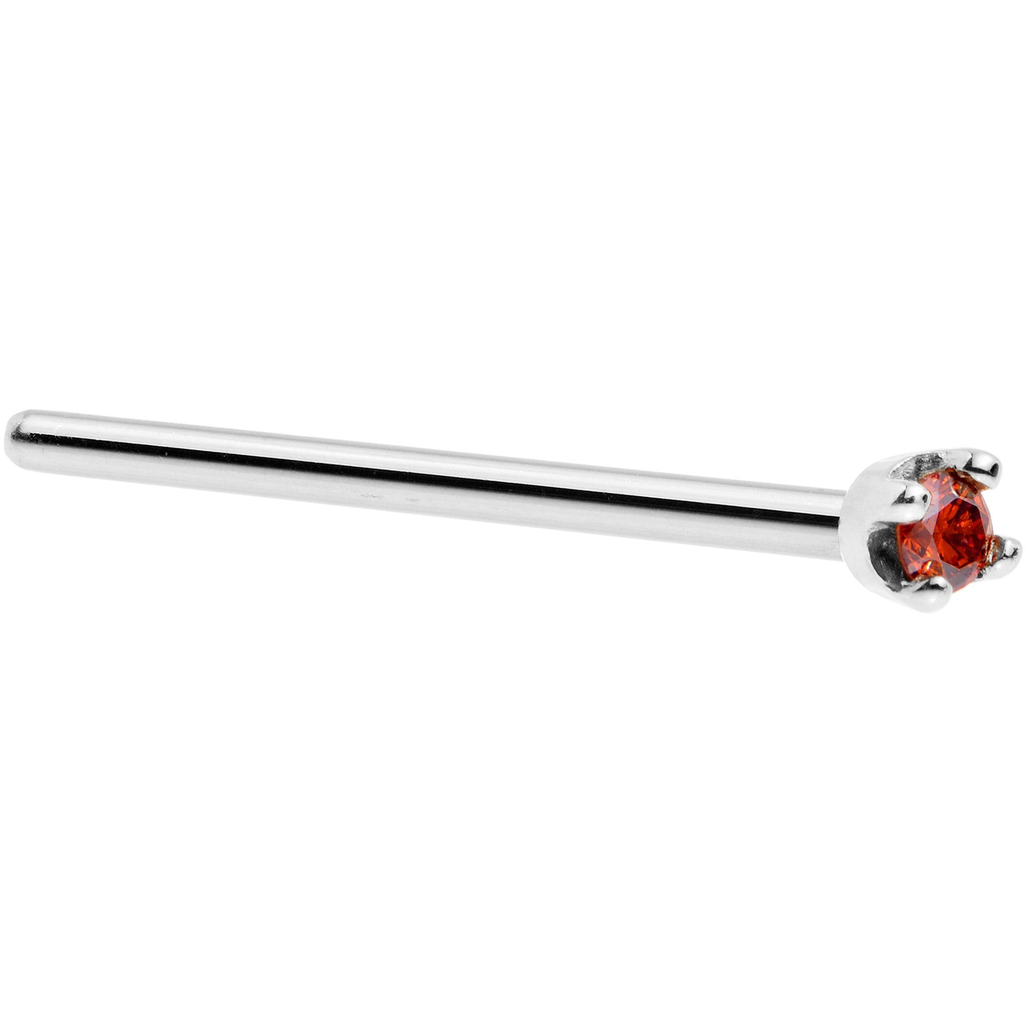 BodyCandy 14k White Gold 2mm Lab Grown Red Diamond Nose Ring — in-use photo