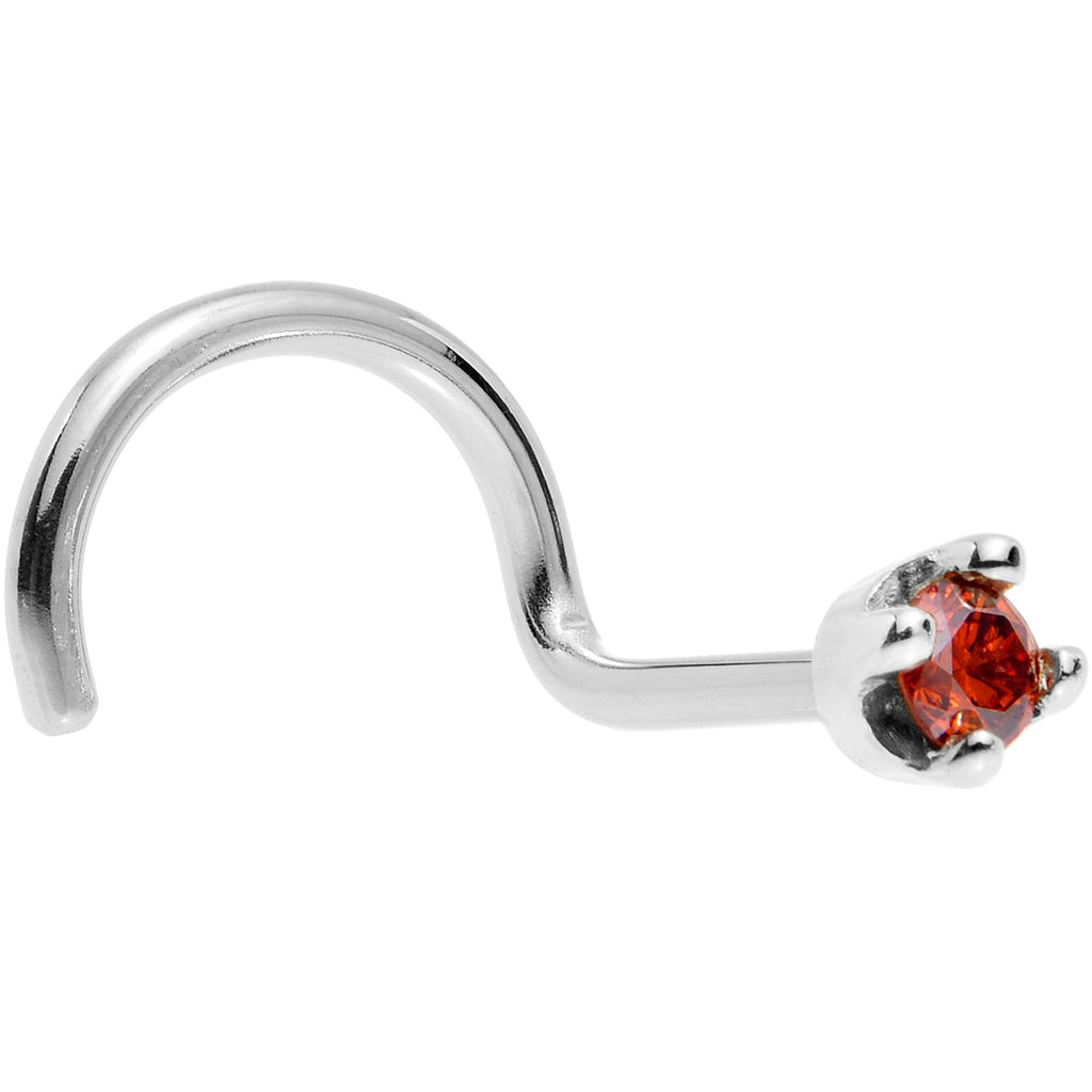BodyCandy Solid 14K White Gold 1.5mm Genuine Red Diamond Nose Ring — feature highlight