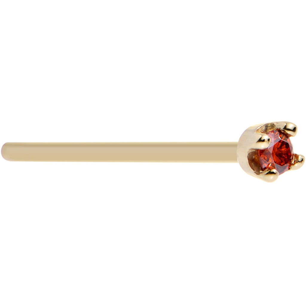 BodyCandy 14k Yellow Gold 2mm Lab Grown Red Diamond Nose Ring — size reference