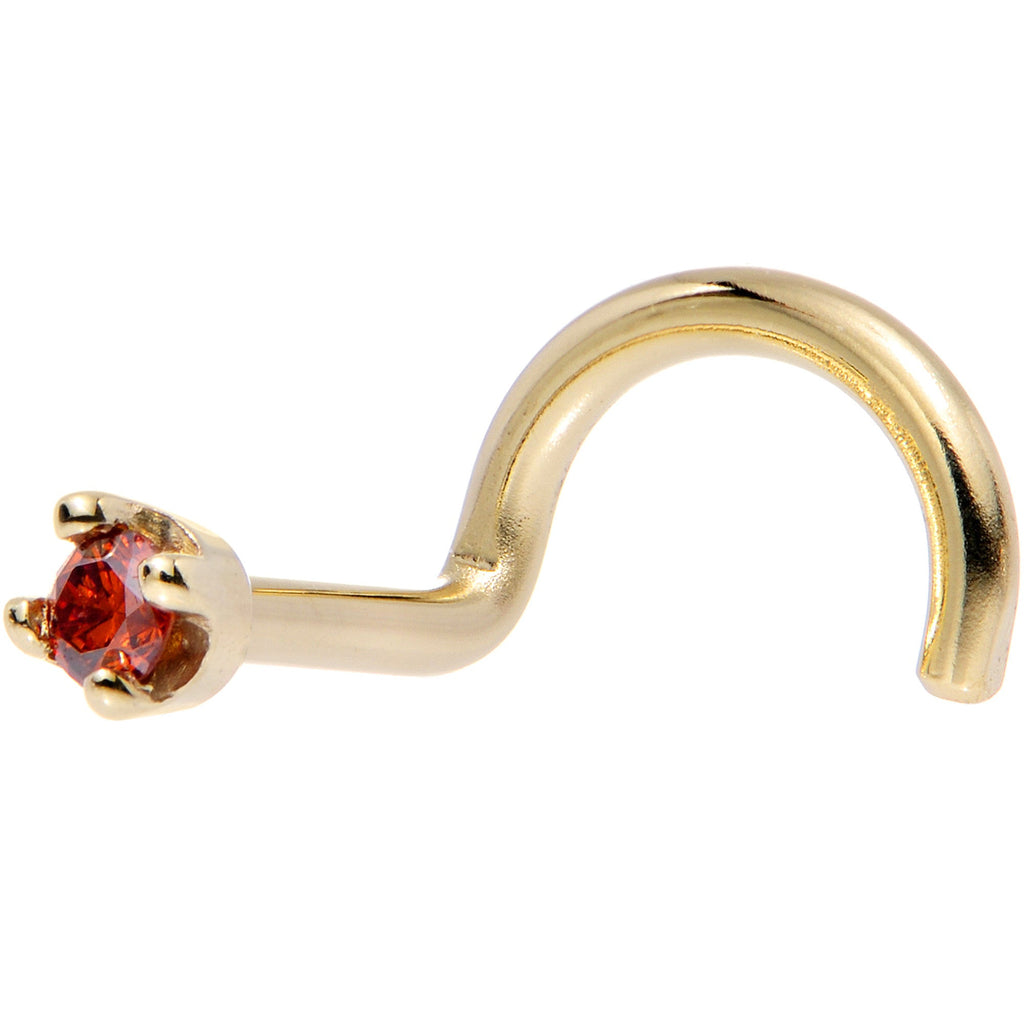 BodyCandy Solid 14K Yellow Gold 1.5mm Genuine Red Diamond Nose Ring — packaging