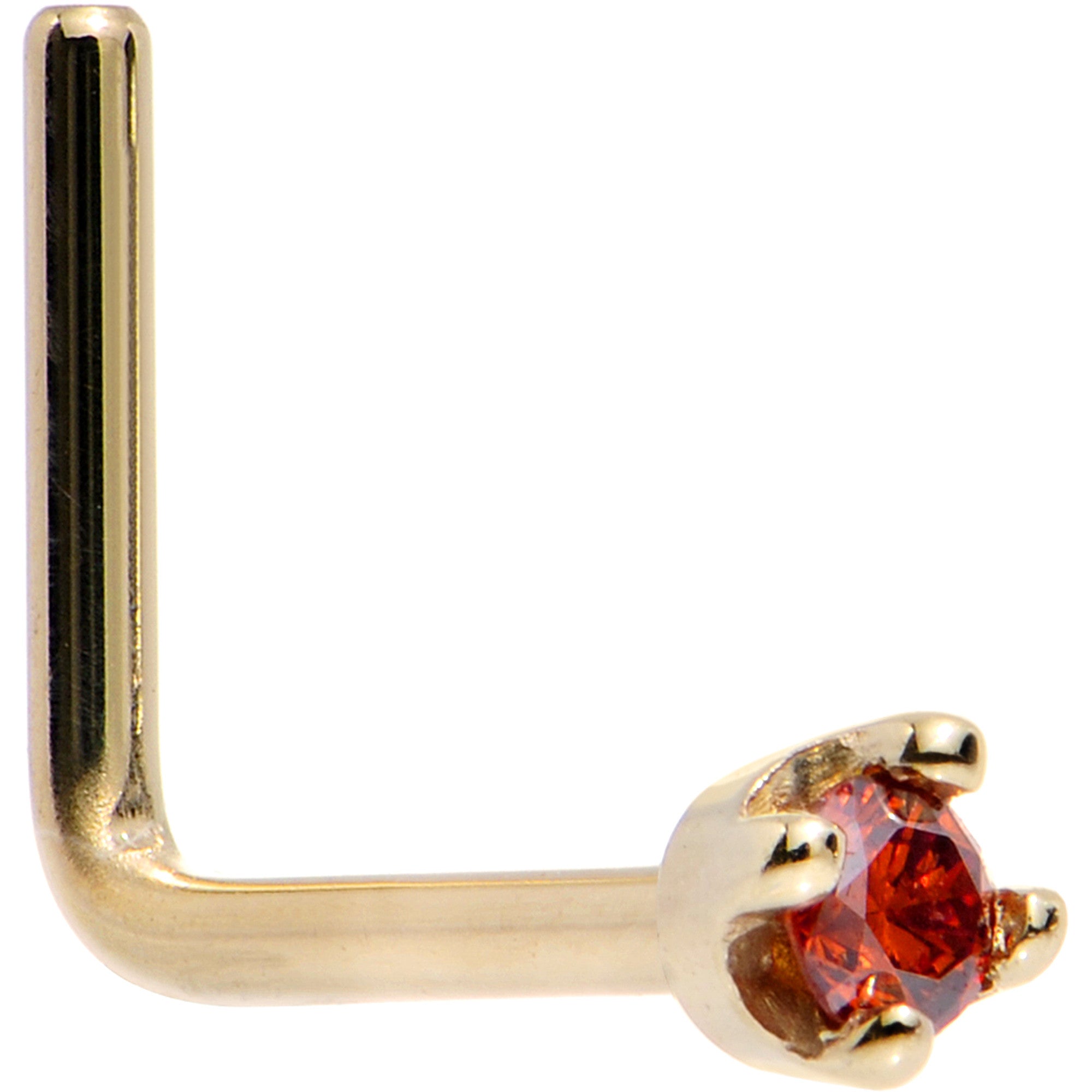 BodyCandy 14k Yellow Gold 2mm Lab Grown Red Diamond Nose Ring — fabric or material detail