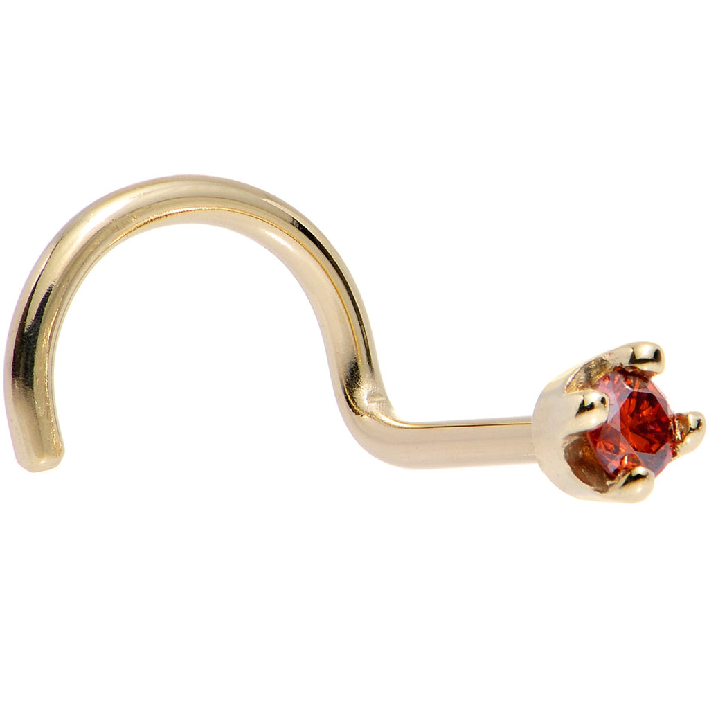 BodyCandy 14k Yellow Gold 2mm Lab Grown Red Diamond Nose Ring — feature highlight