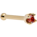 BodyCandy 14k Yellow Gold 2mm Lab Grown Red Diamond Nose Ring — flat-lay composition