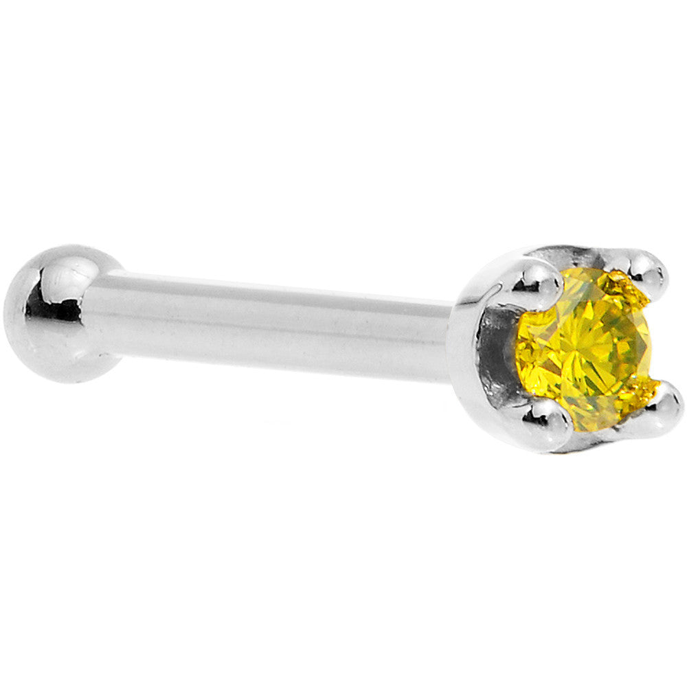 BodyCandy 14k White Gold 2mm Lab Grown Yellow Diamond Nose Ring — comparison shot