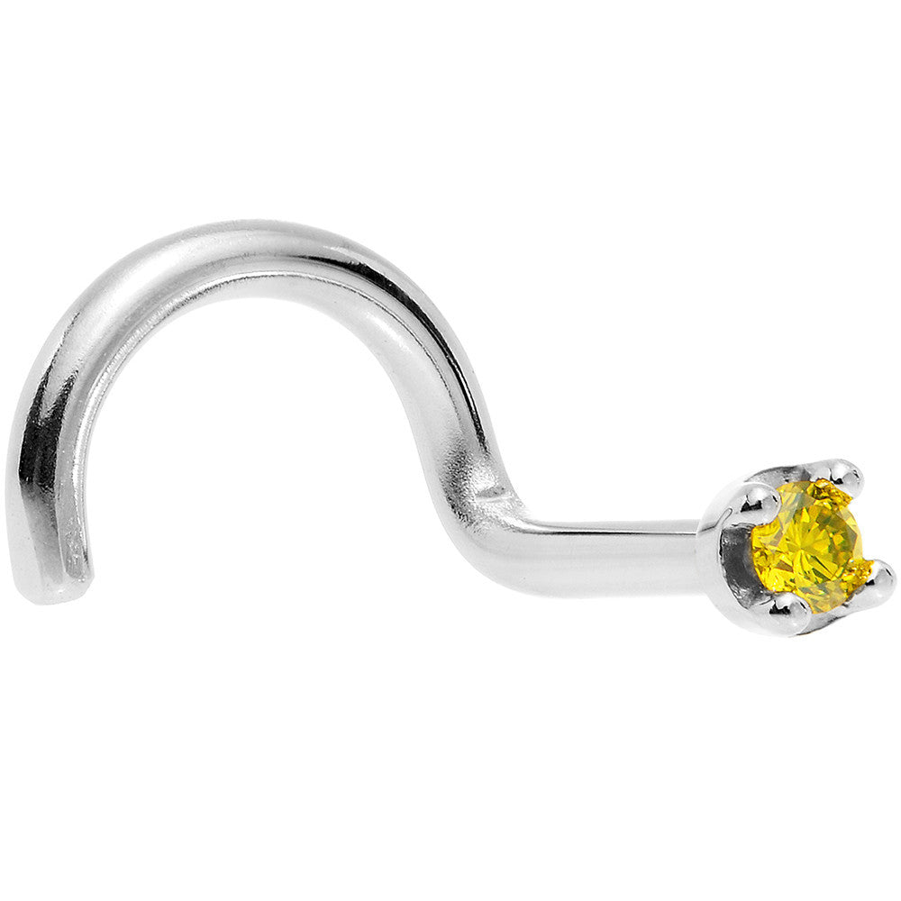 BodyCandy Solid 14K White Gold 1.5mm Genuine Yellow Diamond Nose Ring — lifestyle context