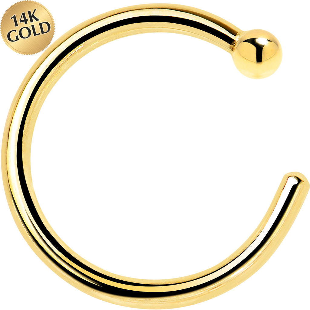 BodyCandy 18G 5/16 Solid 14K Yellow Gold Nose Hoop — main product shot