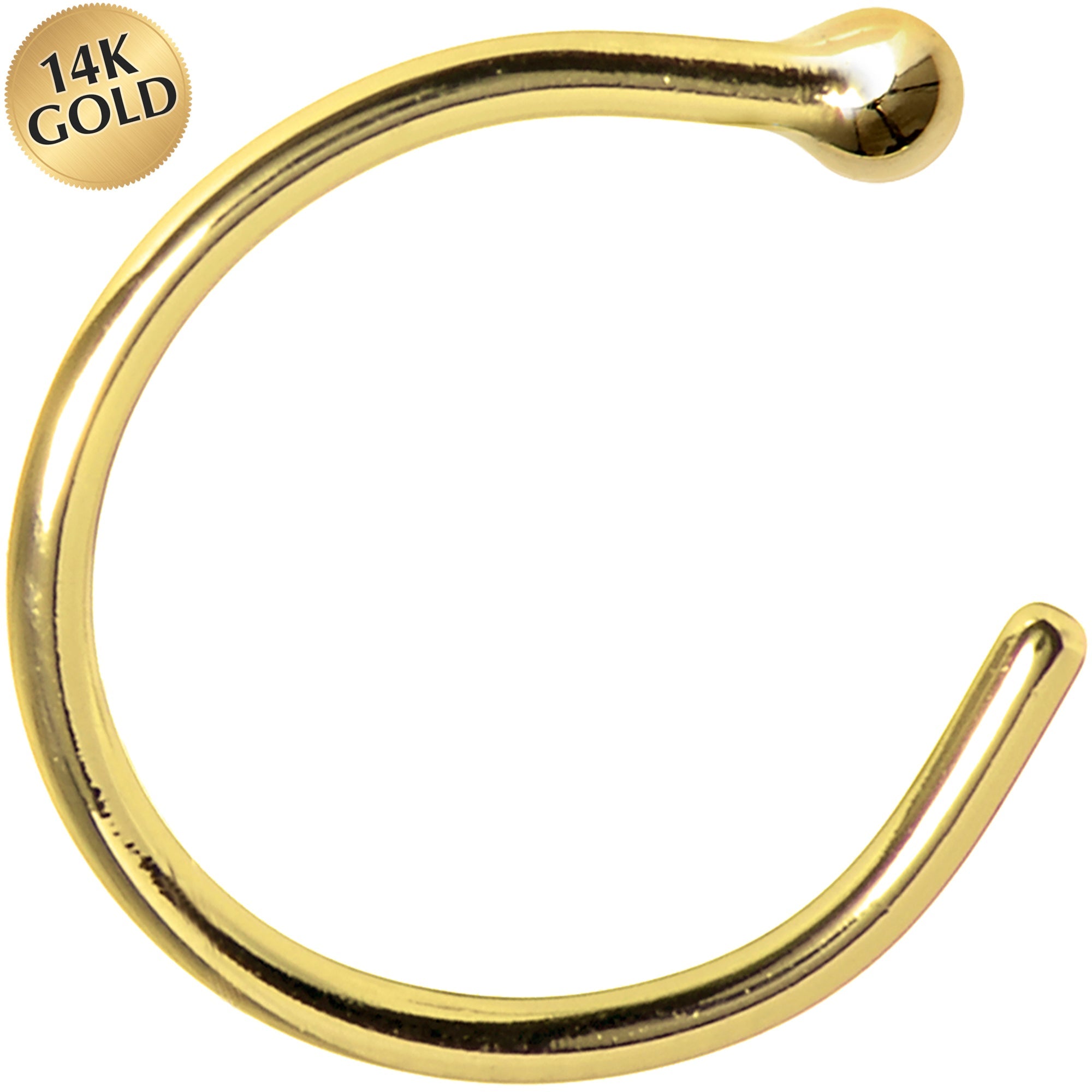 BodyCandy 20G 5/16 Solid 14K Yellow Gold Nose Hoop — main product shot