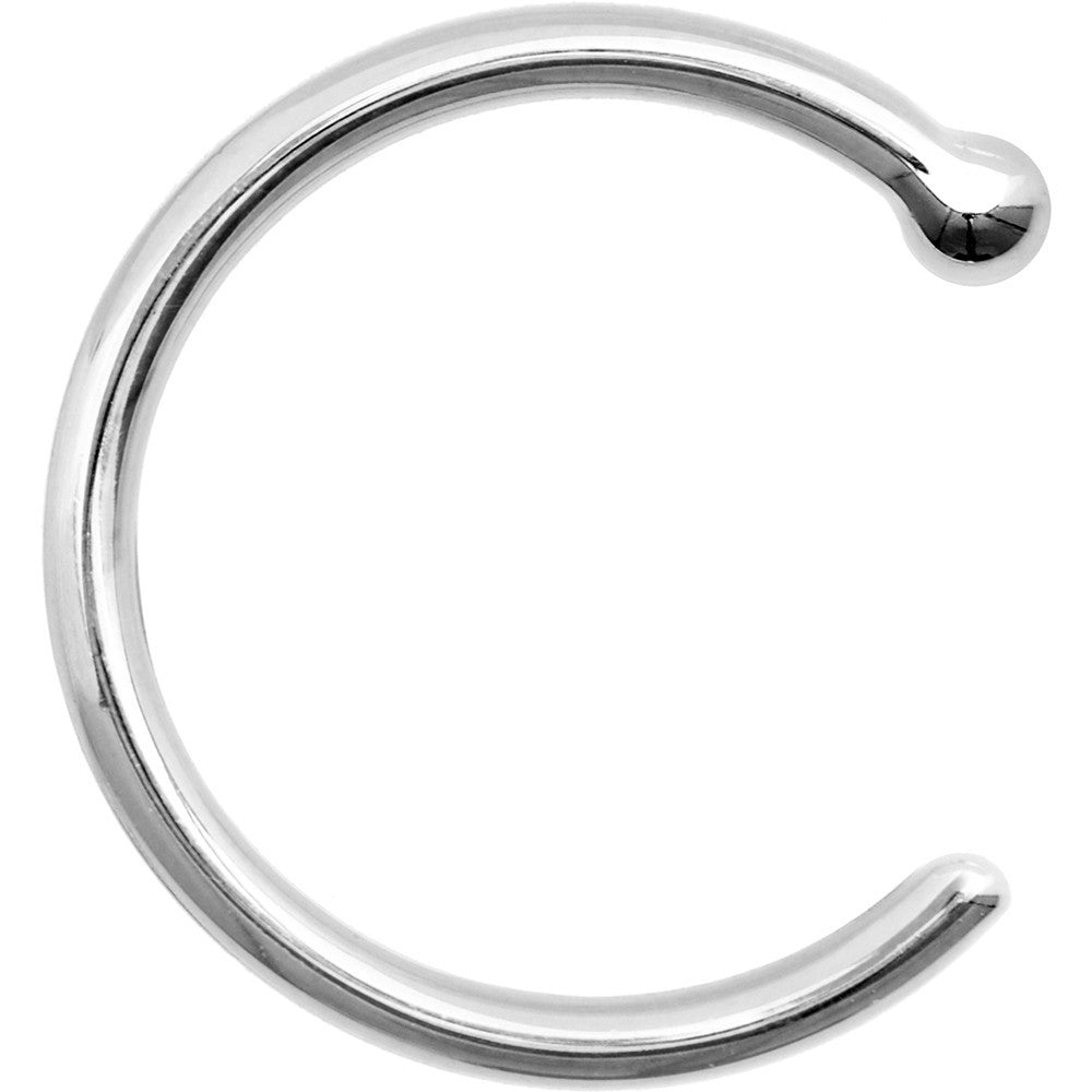 BodyCandy 18G 5/16 Solid 14K White Gold Nose Hoop — back view