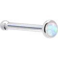 BodyCandy Solid 14K White Gold 2mm Synthetic Opal Nose Ring — side view