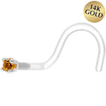BodyCandy 18G 1/4 White Gold 1.5mm Genuine Citrine Bioplast Nose Ring — main product shot