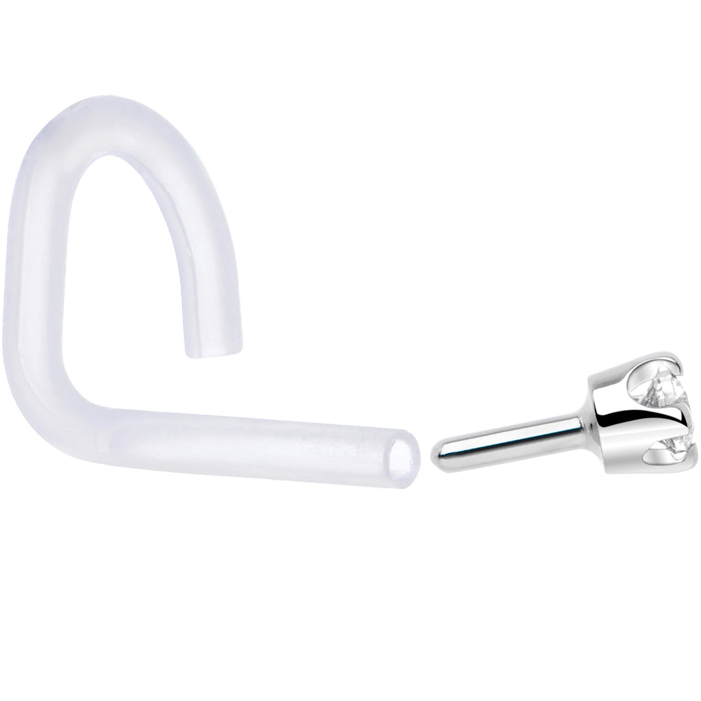 BodyCandy 18G 1/4 White Gold 1.5mm Genuine Diamond Bioplast Nose Ring — lifestyle context