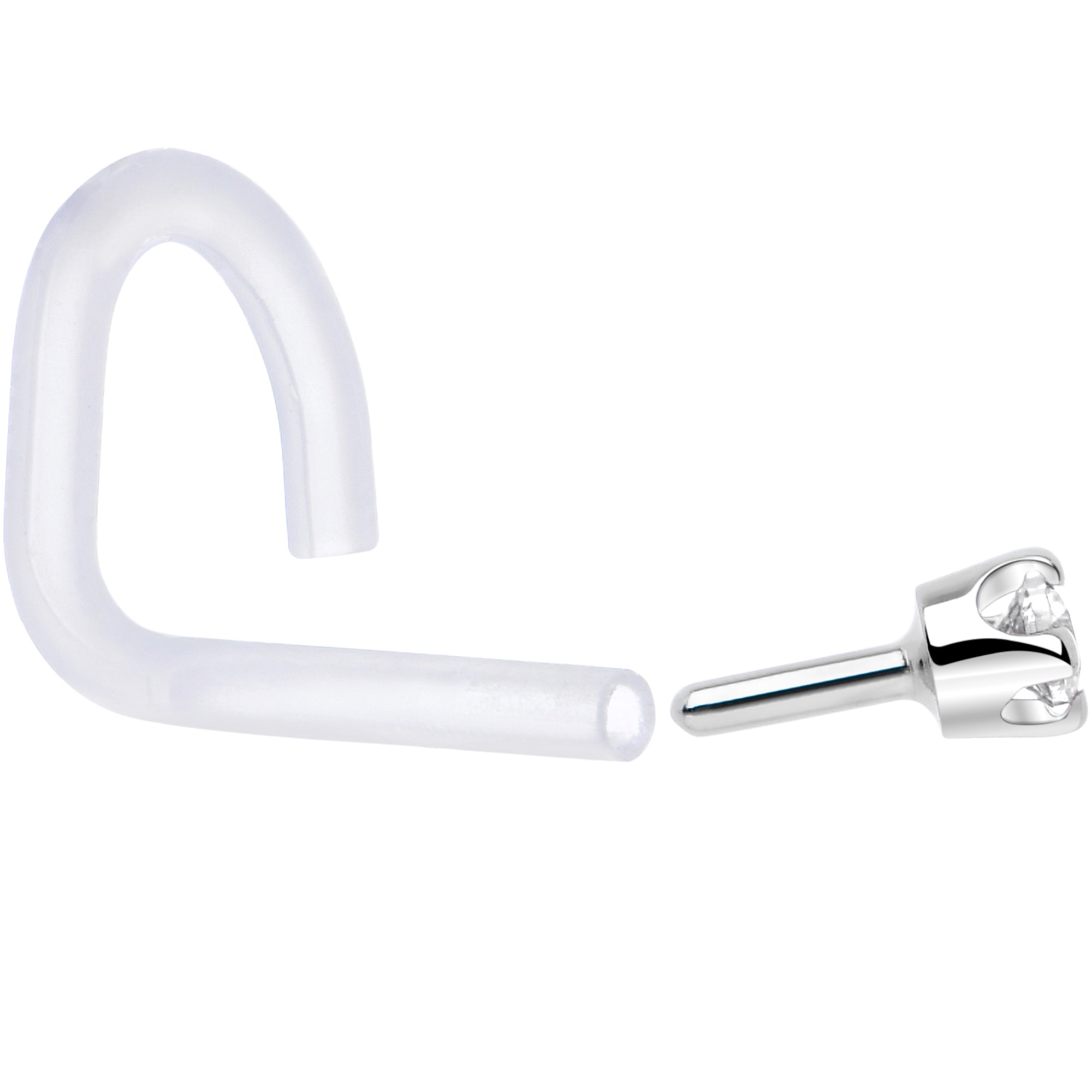 BodyCandy 18G 1/4 White Gold 1.5mm Genuine Diamond Bioplast Nose Ring — lifestyle context