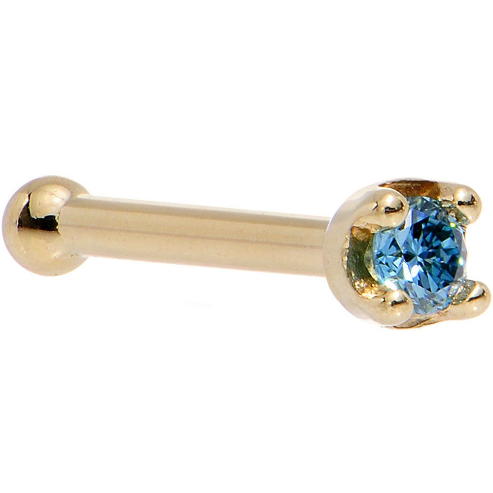 BodyCandy Solid 18K Yellow Gold 1.5mm Genuine Blue Diamond Nose Ring — comparison shot