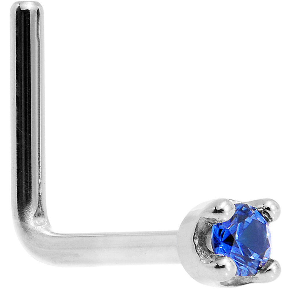 BodyCandy Solid 18K White Gold 1.5mm Genuine Blue Sapphire Nose Ring — size reference