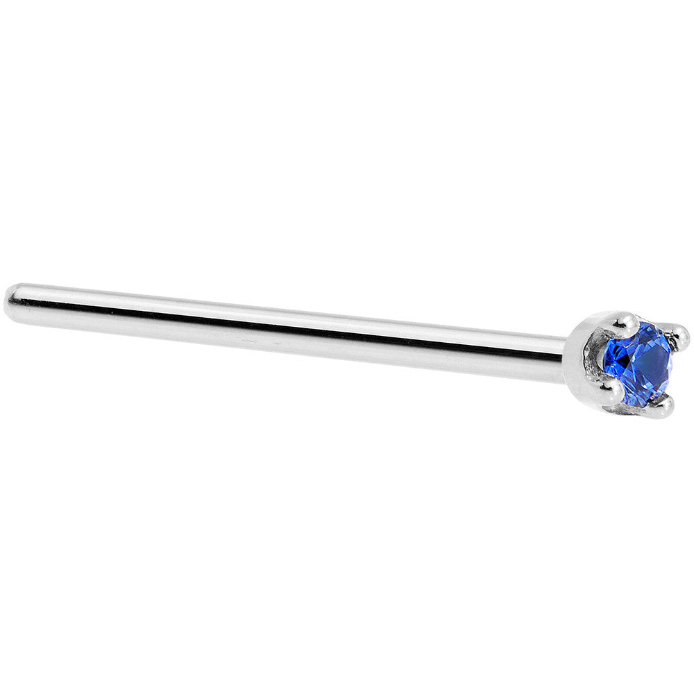 BodyCandy Solid 18K White Gold 1.5mm Genuine Blue Sapphire Nose Ring — alternative angle