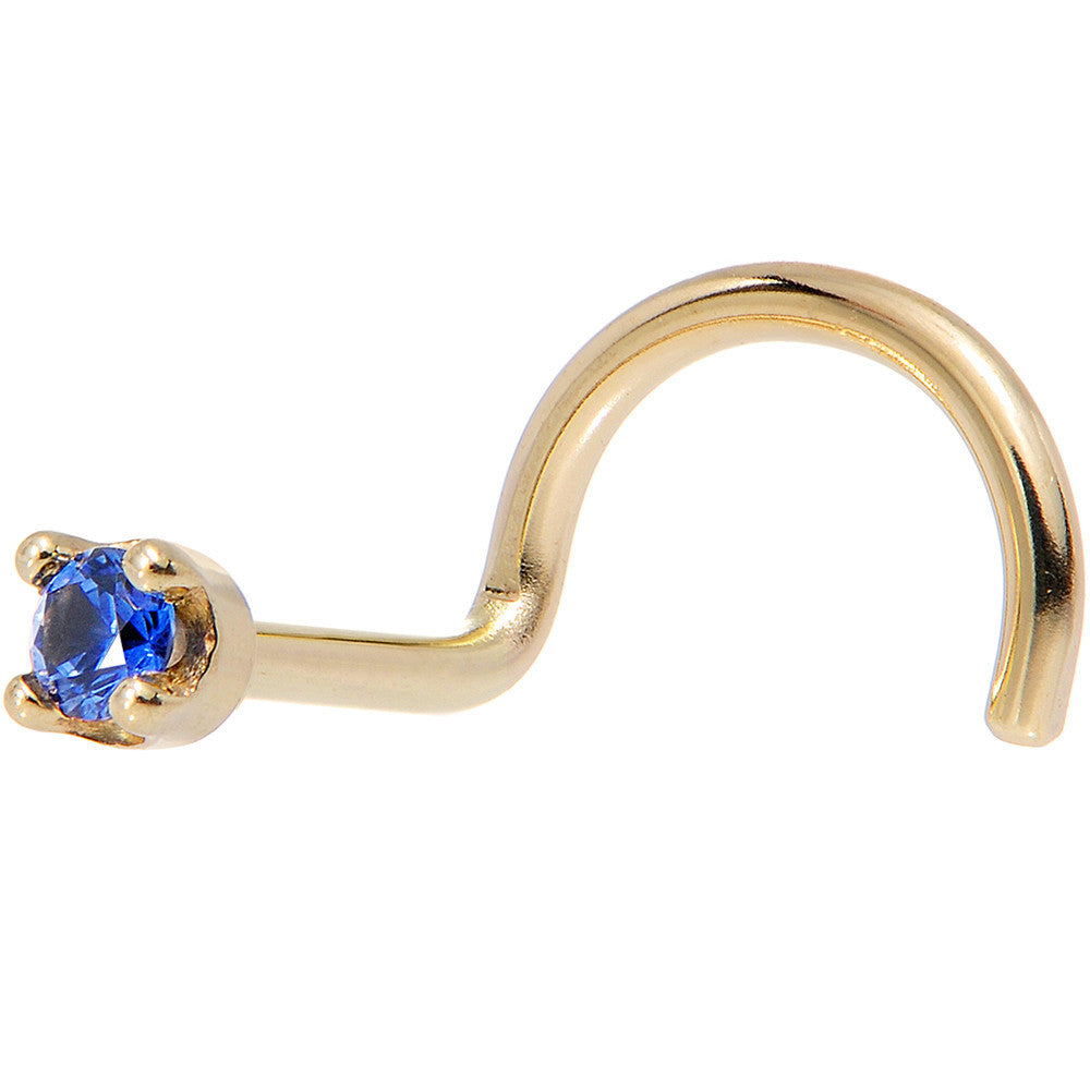 BodyCandy Solid 18K Yellow Gold 1.5mm Genuine Blue Sapphire Nose Ring — packaging