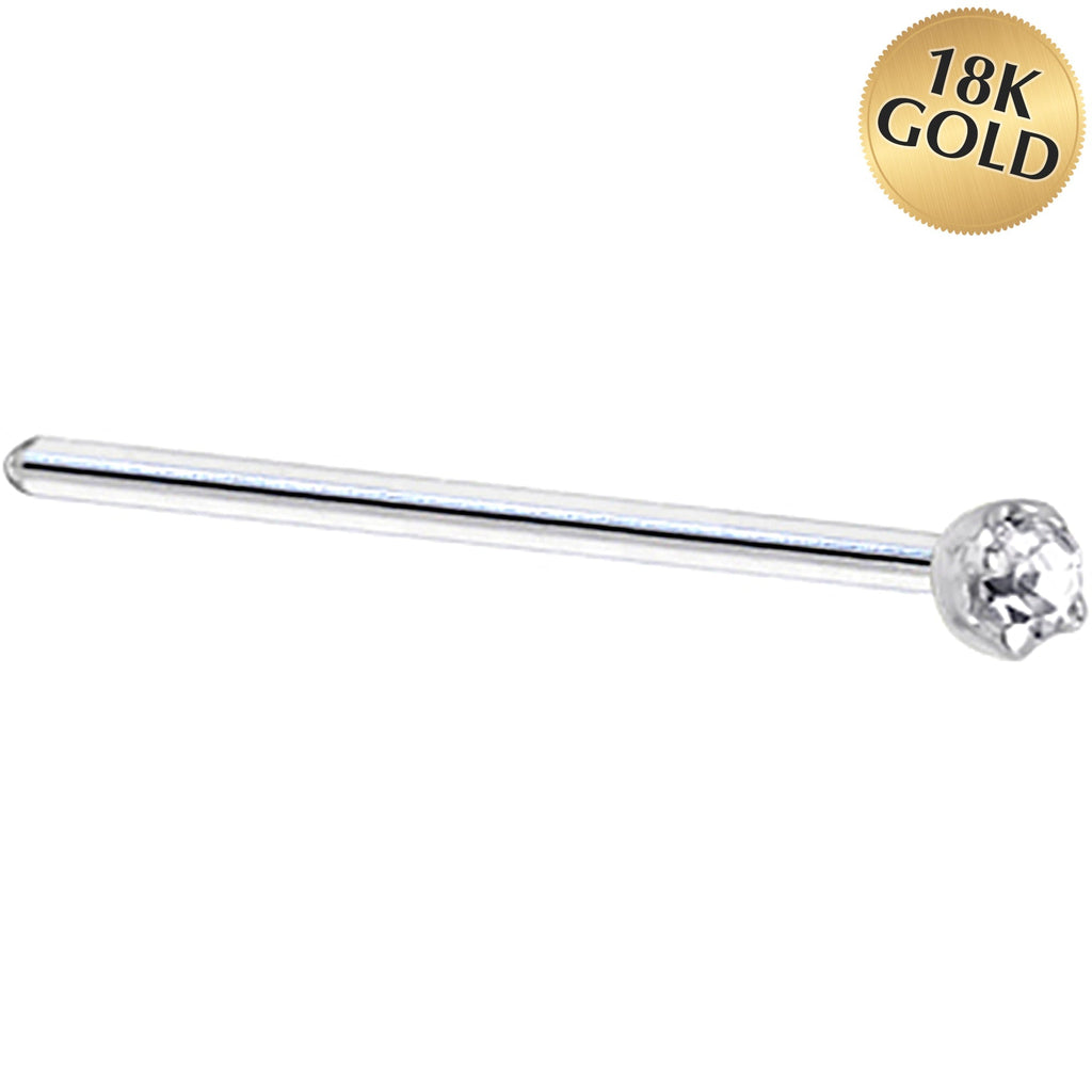 BodyCandy Solid 18K White Gold 1.5mm Genuine Diamond Nose Ring — alternative angle