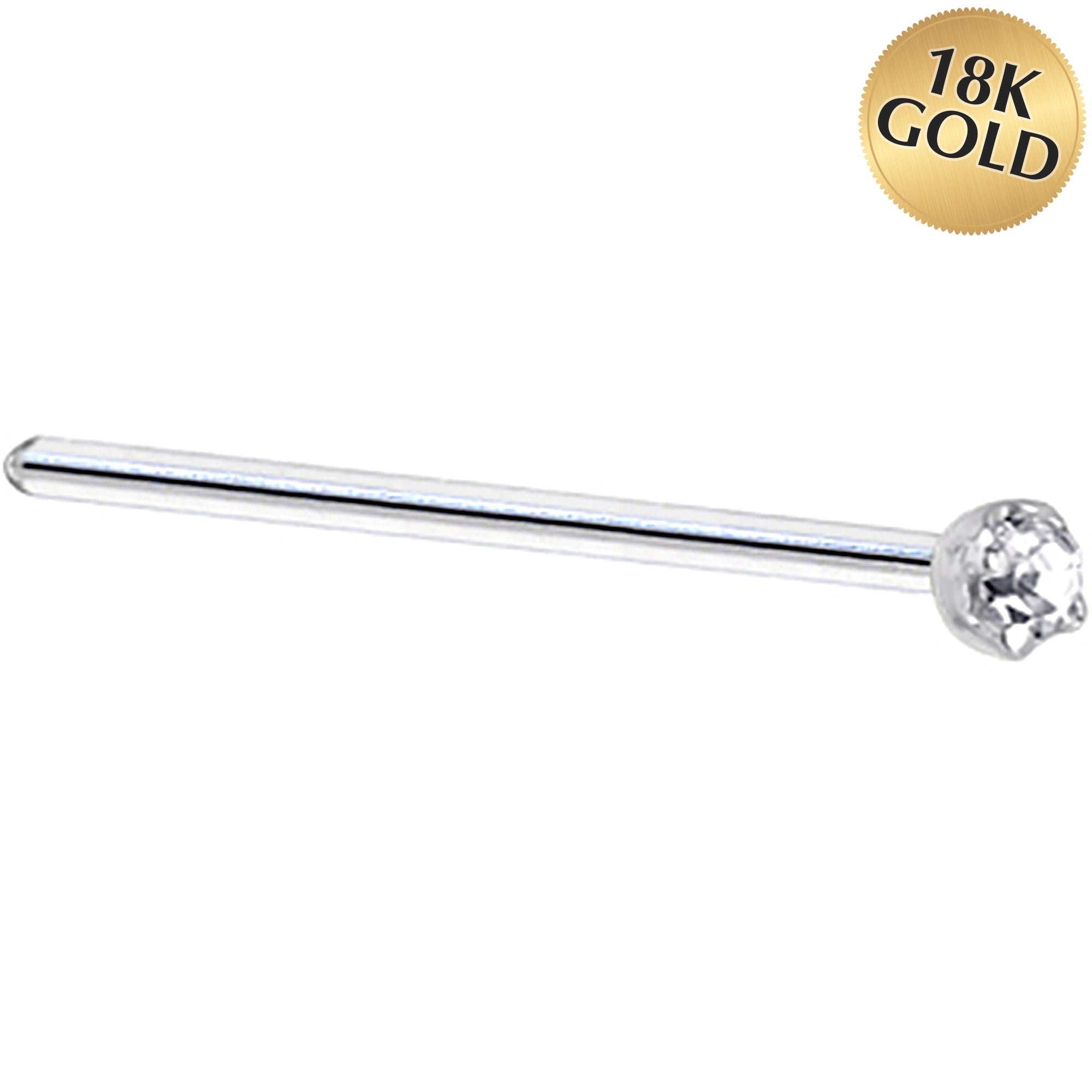 BodyCandy Solid 18K White Gold 1.5mm Genuine Diamond Nose Ring — alternative angle