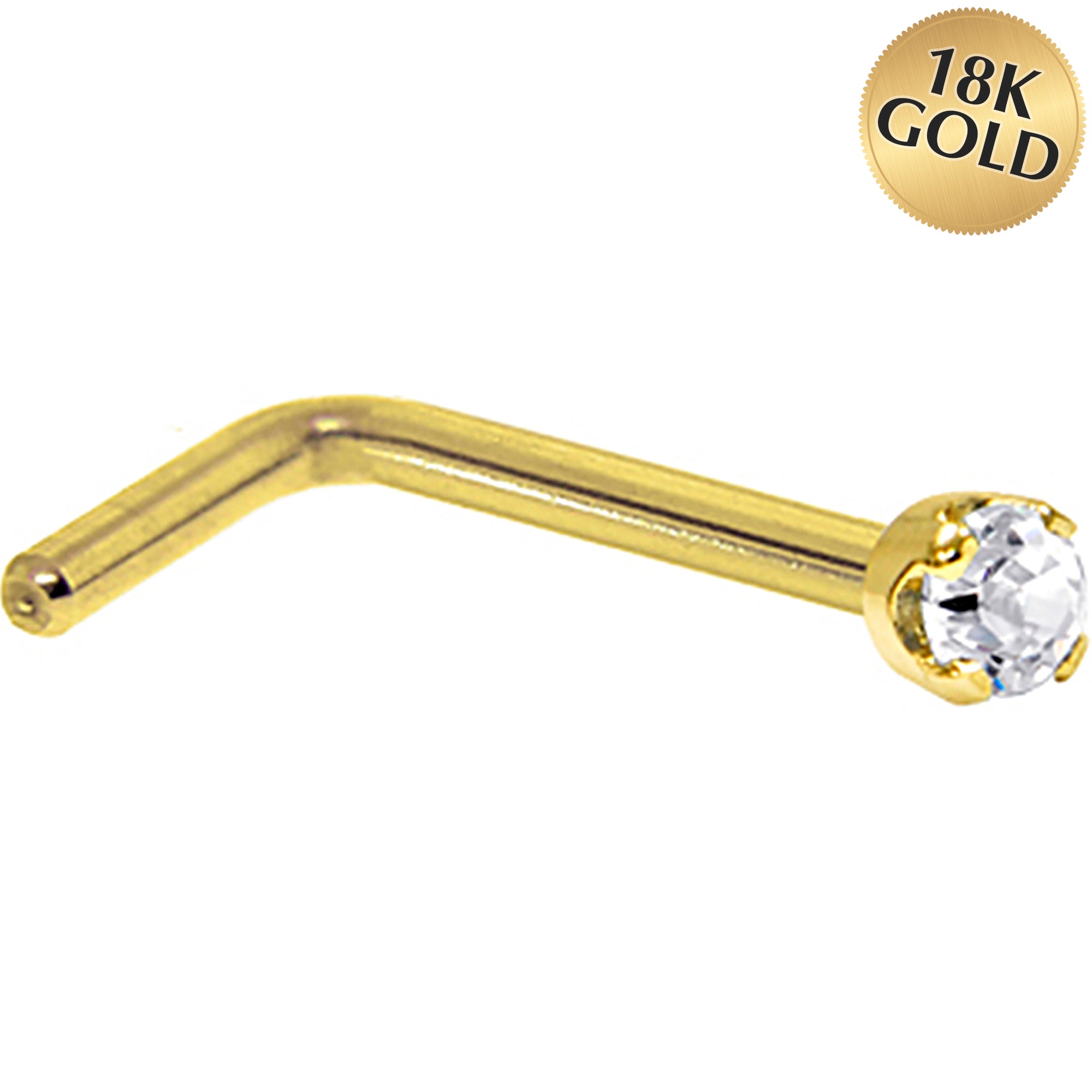 BodyCandy Solid 18K Yellow Gold 1.5mm Genuine Diamond Nose Ring — lifestyle context