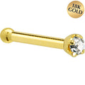 BodyCandy Solid 18K Yellow Gold 1.5mm Genuine Diamond Nose Ring — side view