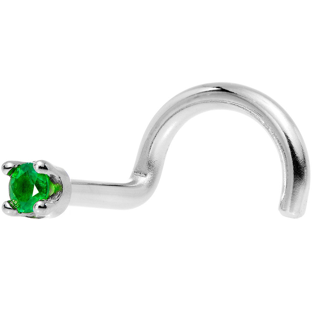 BodyCandy Solid 18K White Gold 1.5mm Genuine Emerald Nose Ring — lifestyle context