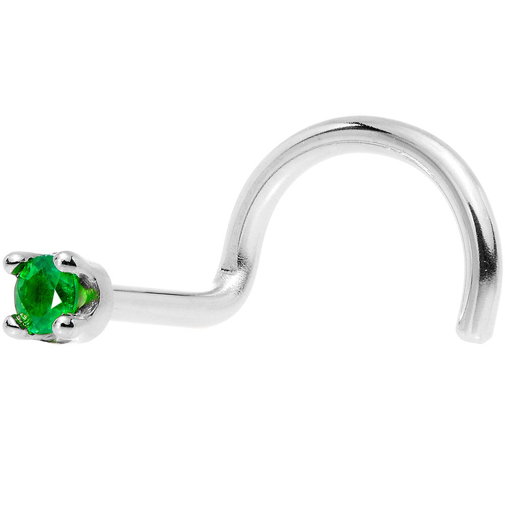 BodyCandy Solid 18K White Gold 1.5mm Genuine Emerald Nose Ring — size reference