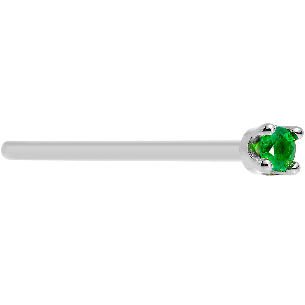BodyCandy Solid 18K White Gold 1.5mm Genuine Emerald Nose Ring — comparison shot