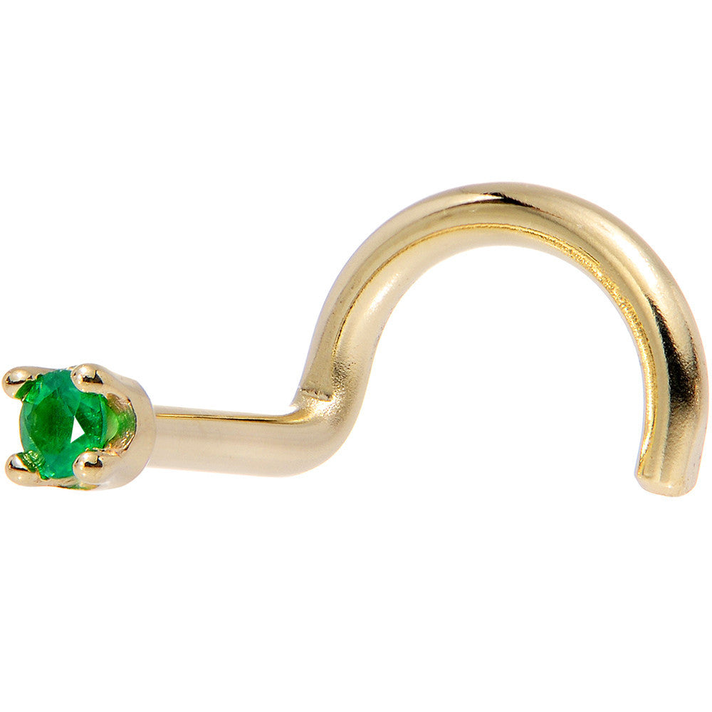 BodyCandy Solid 14K Yellow Gold 1.5mm Genuine Emerald Nose Ring — lifestyle context