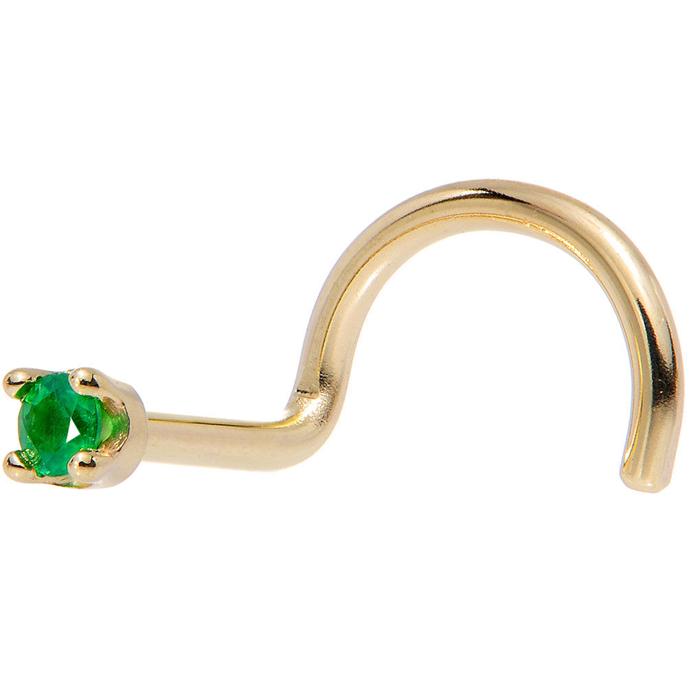 BodyCandy Solid 18K Yellow Gold 1.5mm Genuine Emerald Nose Ring — size reference