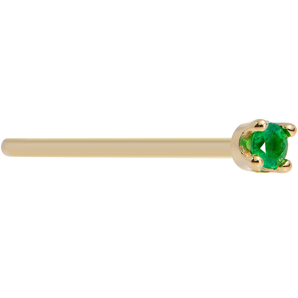 BodyCandy Solid 18K Yellow Gold 1.5mm Genuine Emerald Nose Ring — comparison shot