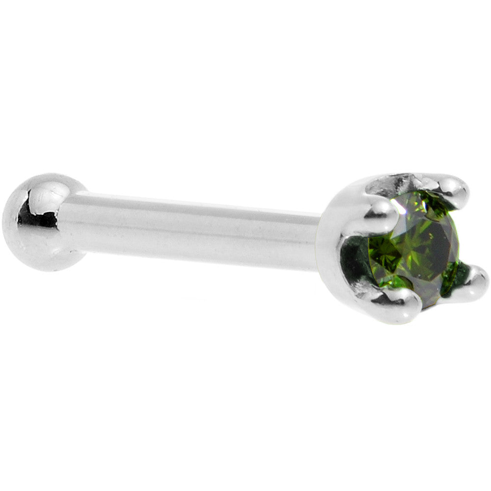 BodyCandy Solid 18K White Gold 1.5mm Genuine Green Diamond Nose Ring — comparison shot