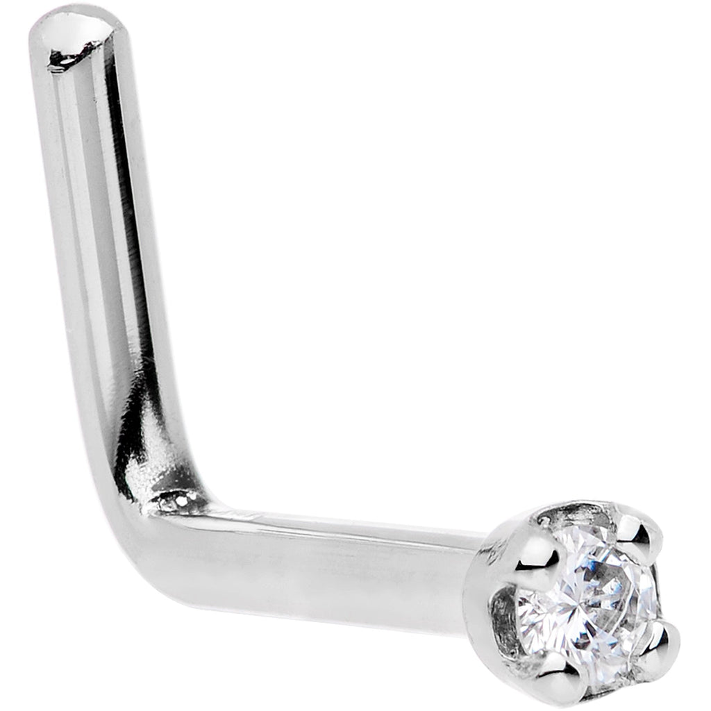 BodyCandy Solid 14K White Gold 1.5mm Genuine Diamond Nose Ring — size reference