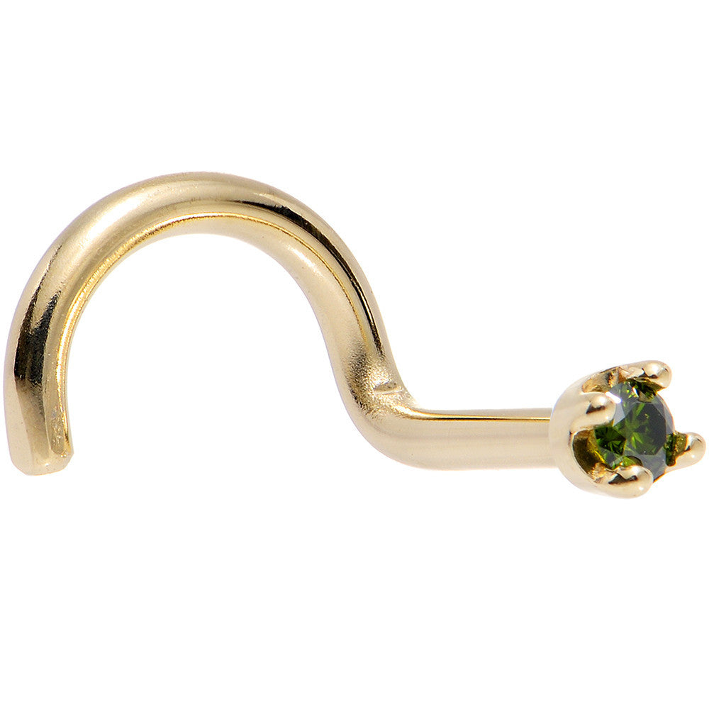 BodyCandy Solid 18K Yellow Gold 1.5mm Genuine Green Diamond Nose Ring — lifestyle context