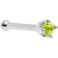 BodyCandy Solid 18K White Gold 1.5mm Genuine Peridot Nose Ring — color detail