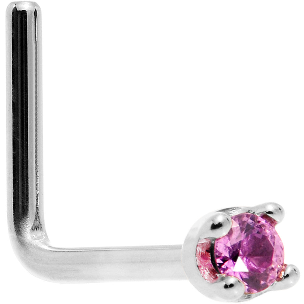 BodyCandy Solid 18K White Gold 1.5mm Genuine Pink Sapphire Nose Ring — size reference