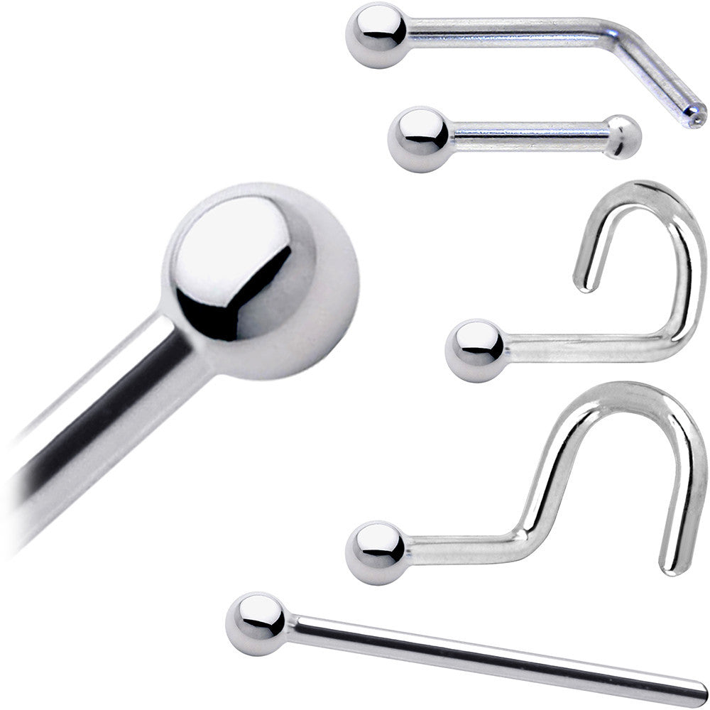 BodyCandy Platinum 1.5mm Ball Nose Ring — main product shot