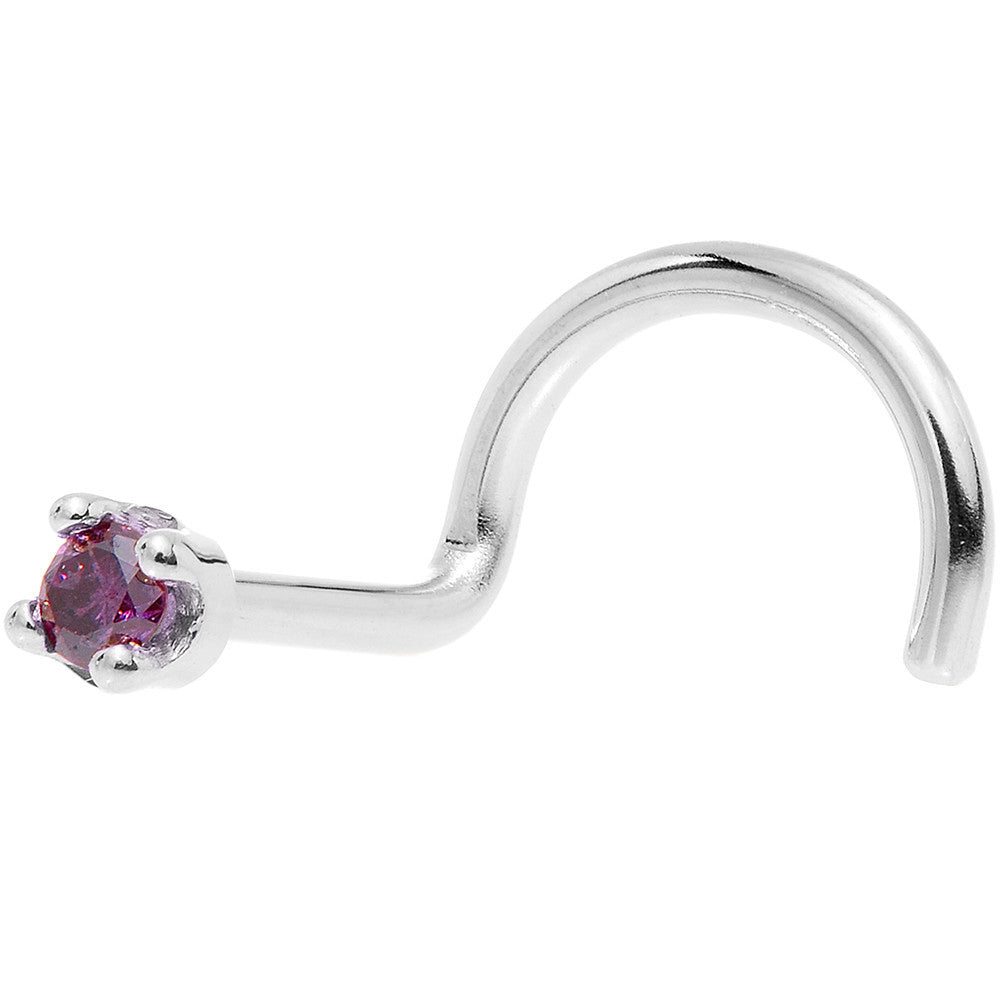 BodyCandy Solid 18K White Gold 1.5mm Genuine Purple Diamond Nose Ring — size reference