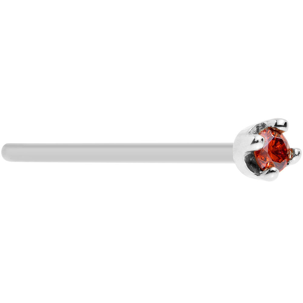BodyCandy Solid 18K White Gold 1.5mm Genuine Red Diamond Nose Ring — in-use photo