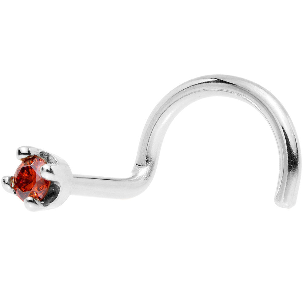 BodyCandy Solid 18K White Gold 1.5mm Genuine Red Diamond Nose Ring — size reference