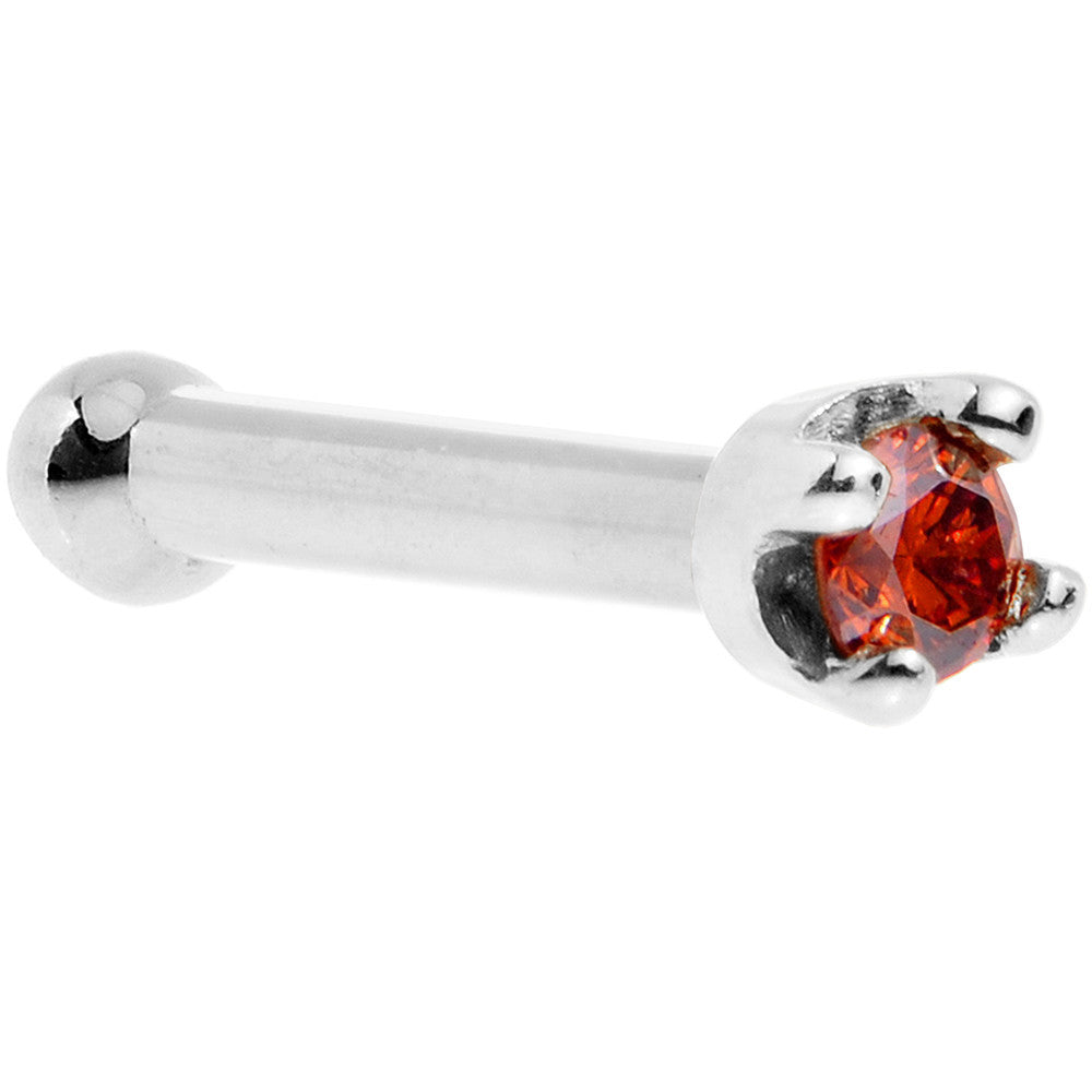 BodyCandy Solid 18K White Gold 1.5mm Genuine Red Diamond Nose Ring — alternative angle