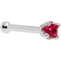BodyCandy Solid 18K White Gold 1.5mm Diamond Cut Genuine Ruby Nose Ring — fabric or material detail