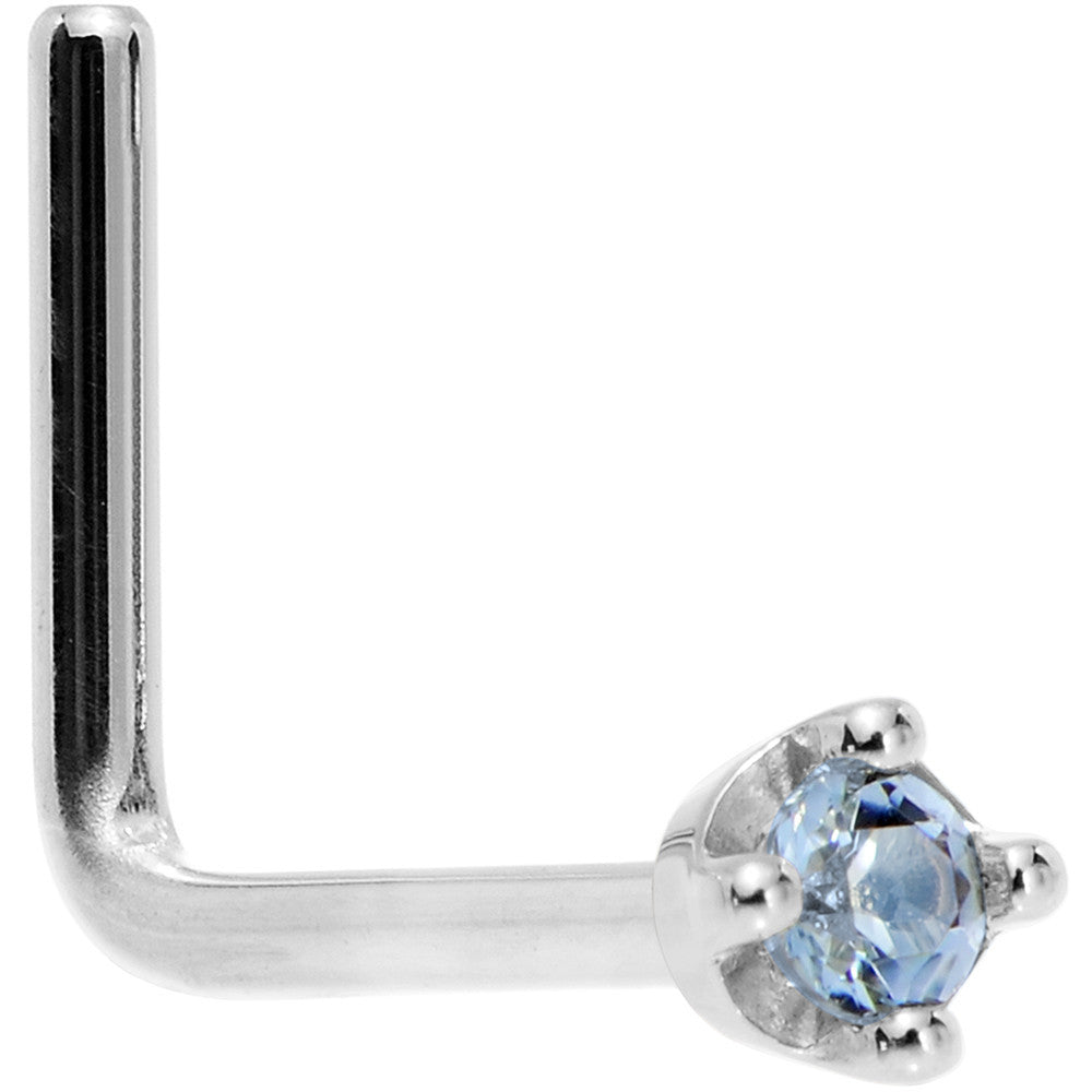 BodyCandy Solid 18K White Gold 1.5mm Genuine Topaz Nose Ring — size reference